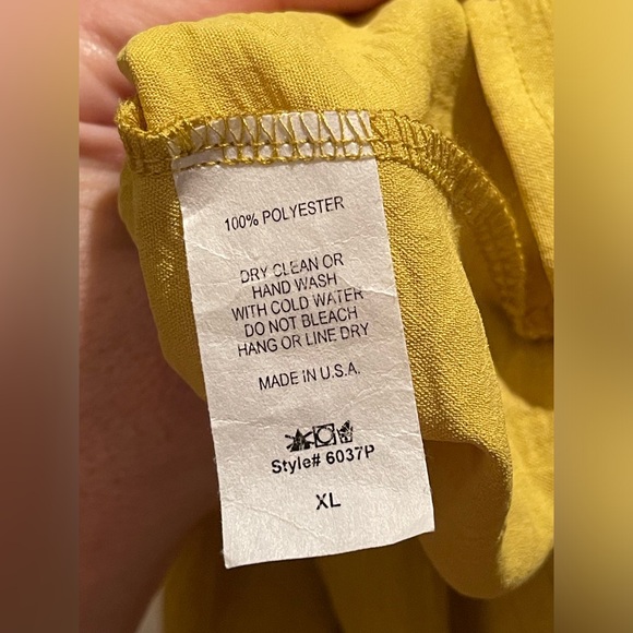 QUEEN FOR A DAY Top from CHIC SOUL Gold Kiwi XL more like 2X NEVER WORN Flowy 😍 - Picture 12 of 15